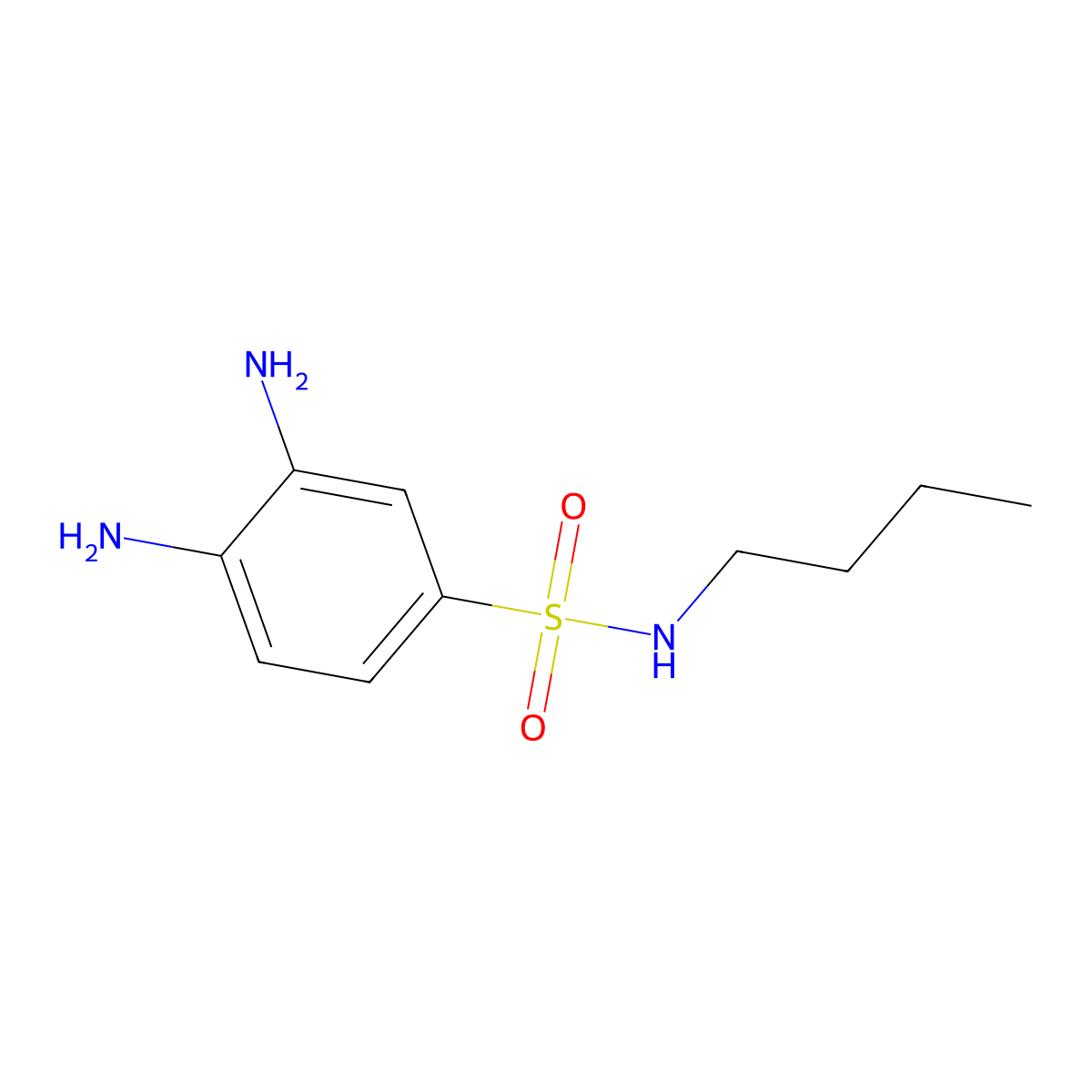 3,4-diamino-N-butylbenzene-1-sulfonamide molecular structure, CAS 327092-62-6