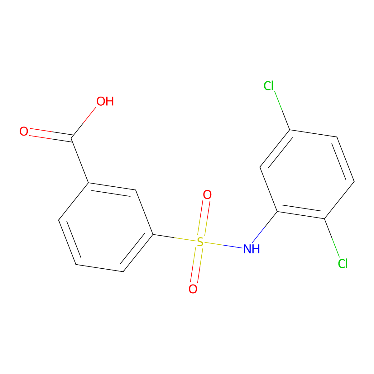 3-[(2,5-dichlorophenyl)sulfamoyl]benzoic Acid molecular structure, CAS 327092-79-5