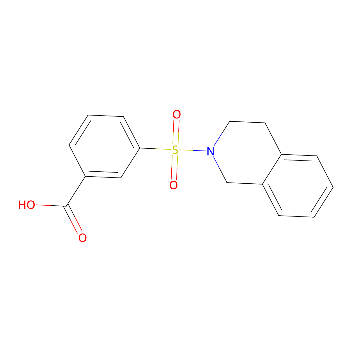 3-(3,4-Dihydro-1H-isoquinoline-2-sulfonyl)-benzoic acid molecular structure, CAS 327092-81-9