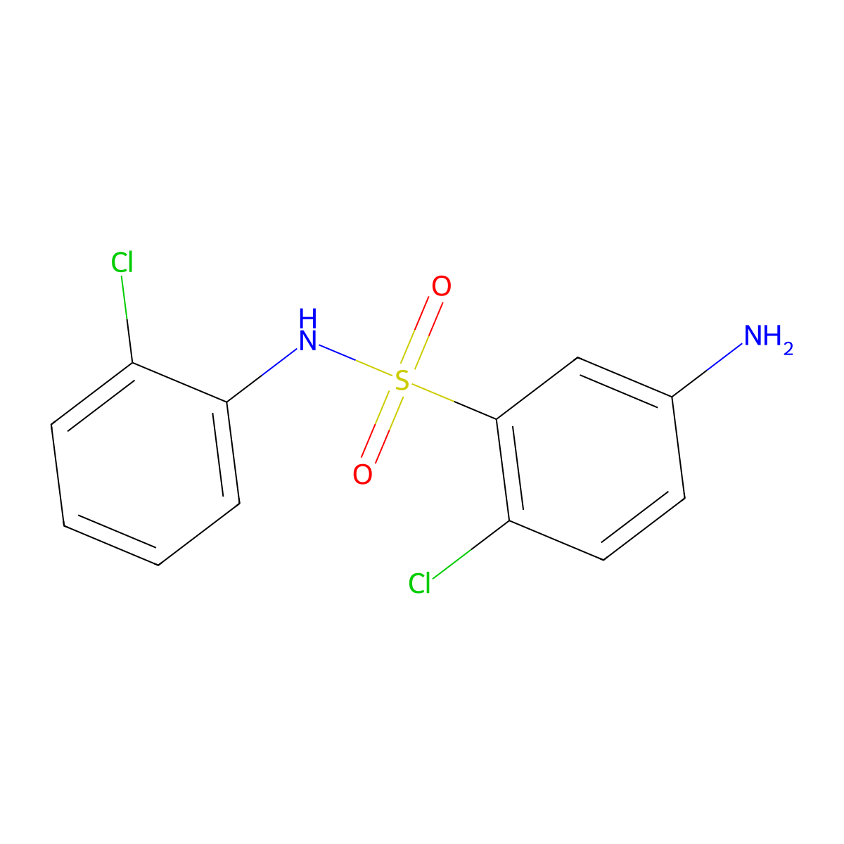 5-amino-2-chloro-N-(2-chlorophenyl)benzene-1-sulfonamide molecular structure, CAS 327092-83-1