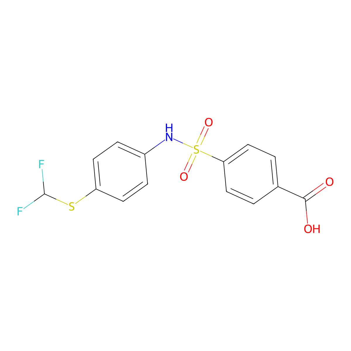 4-[[4-(difluoromethylsulfanyl)phenyl]sulfamoyl]benzoic Acid molecular structure, CAS 327092-87-5