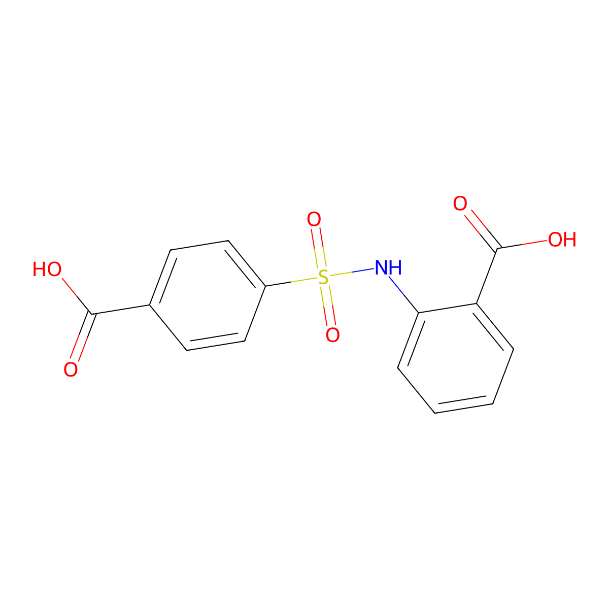 2-{[(4-Carboxyphenyl)sulfonyl]amino}benzoic acid molecular structure, CAS 327092-89-7