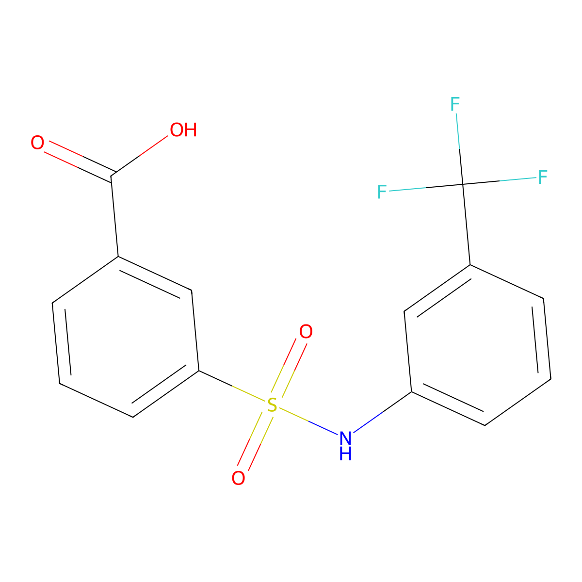 3-{[3-(Trifluoromethyl)phenyl]sulfamoyl}benzoic acid molecular structure, CAS 327092-91-1