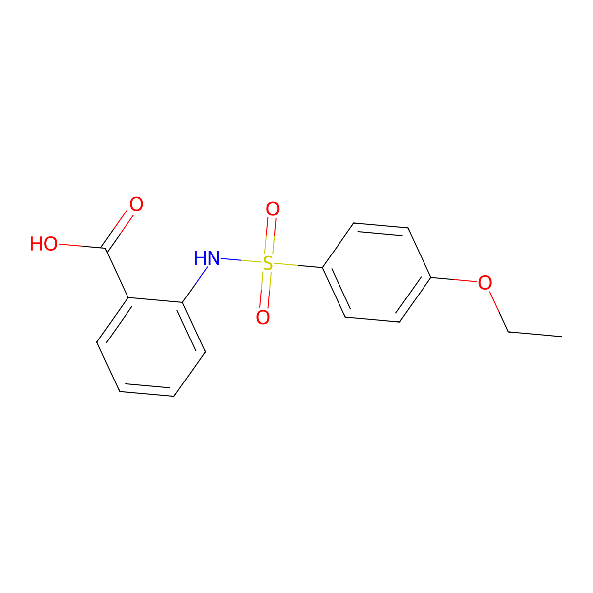 2-{[(4-Ethoxyphenyl)sulfonyl]amino}benzoic acid molecular structure, CAS 327092-93-3
