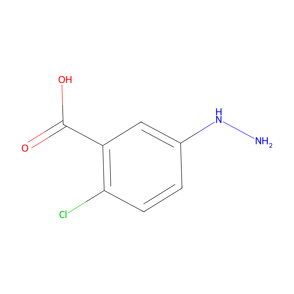 2-Chloro-5-hydrazinylbenzoic acid molecular structure, CAS 327092-95-5
