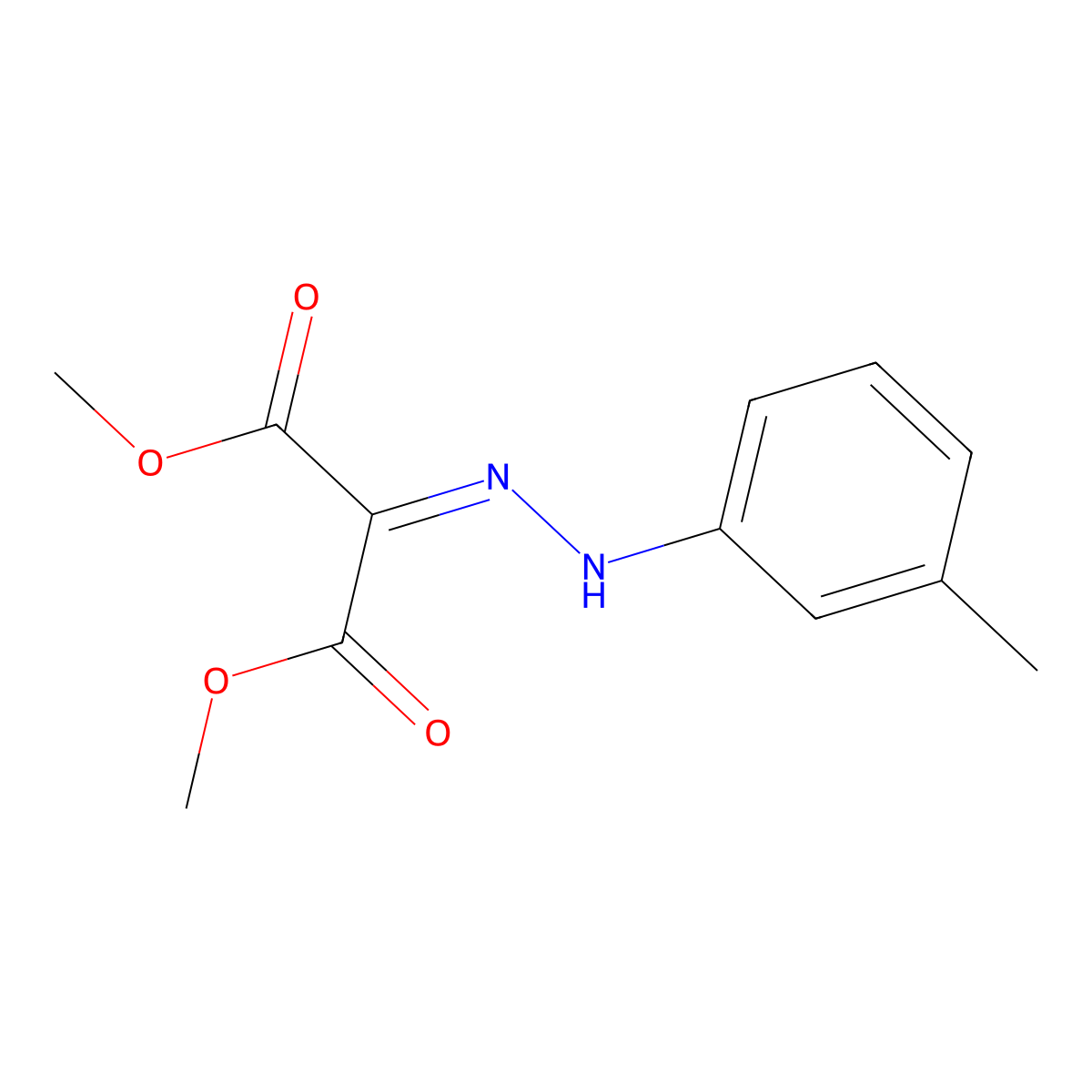 Propanedioic acid, 2-[2-(3-methylphenyl)hydrazinylidene]-, 1,3-dimethyl ester molecular structure, CAS 327092-96-6