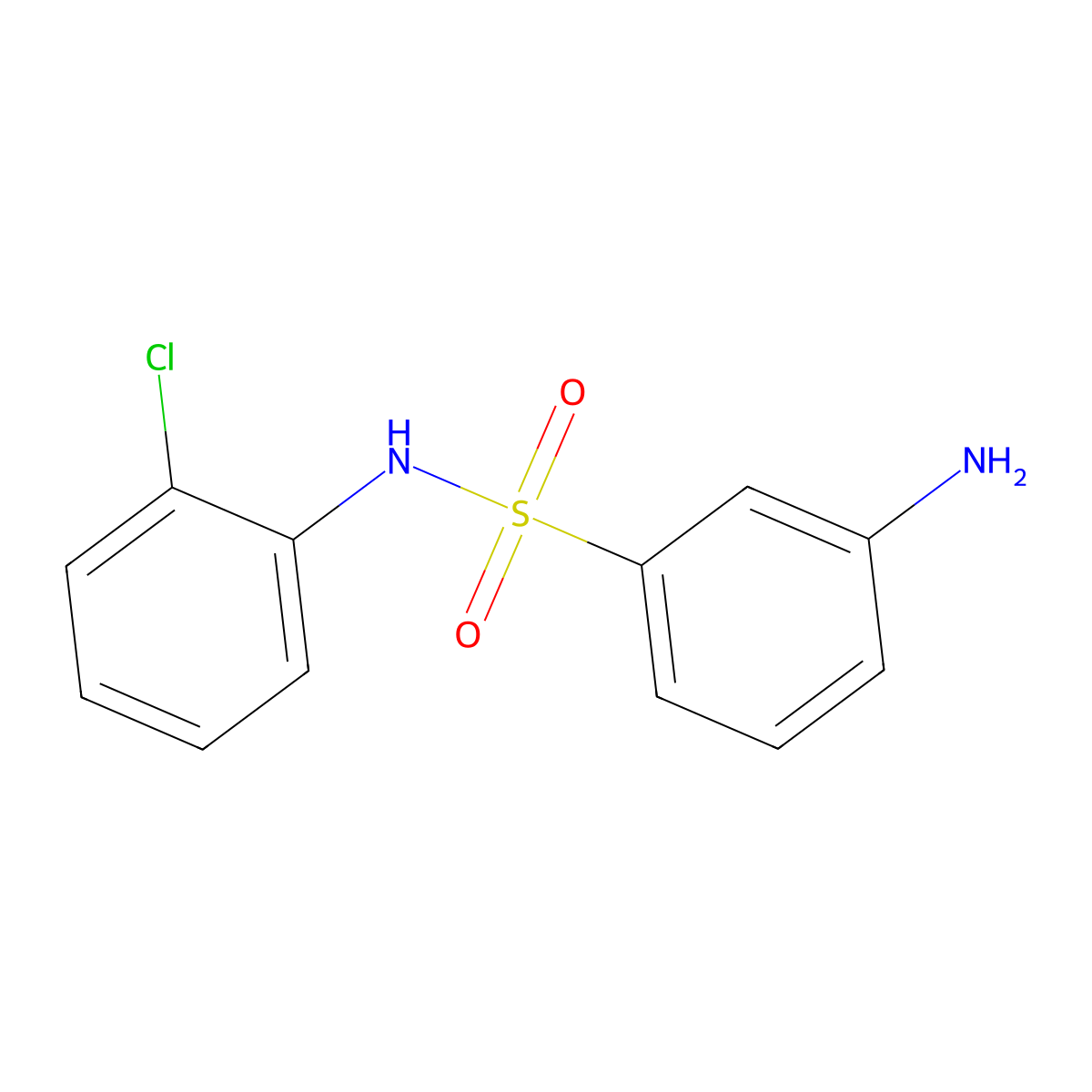3-amino-N-(2-chlorophenyl)benzene-1-sulfonamide molecular structure, CAS 327092-99-9