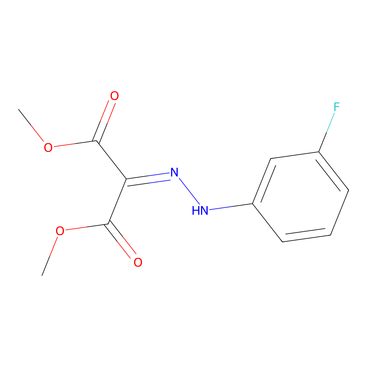 Propanedioic acid, 2-[2-(3-fluorophenyl)hydrazinylidene]-, 1,3-dimethyl ester molecular structure, CAS 327093-00-5