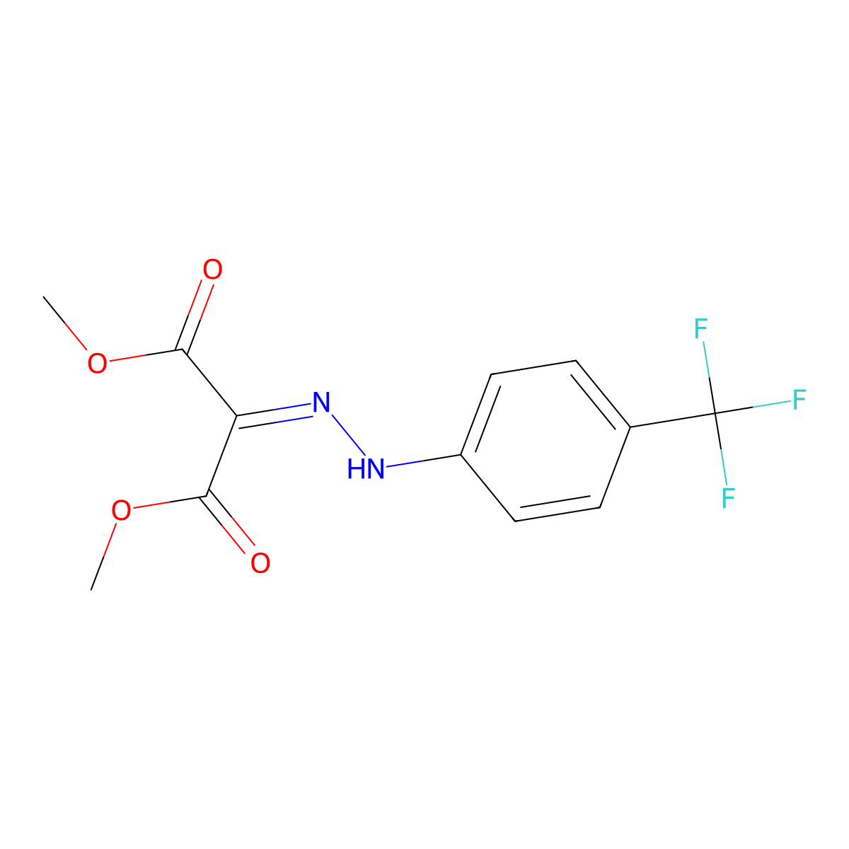 Propanedioic acid, 2-[2-[4-(trifluoromethyl)phenyl]hydrazinylidene]-, 1,3-dimethyl ester molecular structure, CAS 327093-04-9