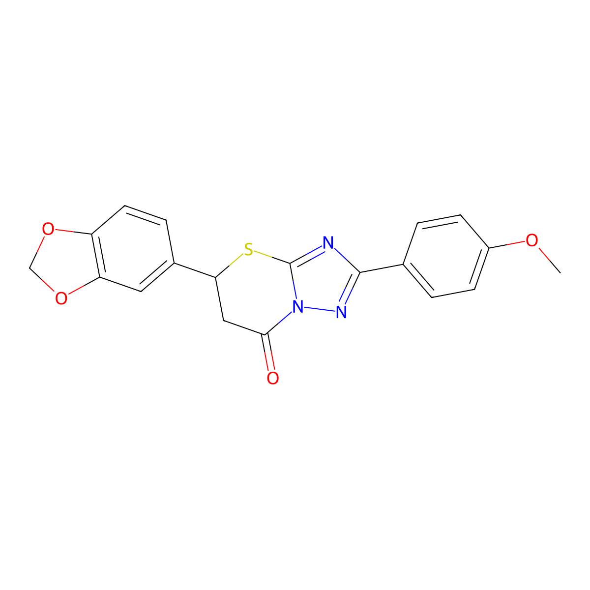 5-(1,3-benzodioxol-5-yl)-2-(4-methoxyphenyl)-5,6-dihydro-7H-[1,2,4]triazolo[5,1-b][1,3]thiazin-7-one molecular structure, CAS 327093-28-7