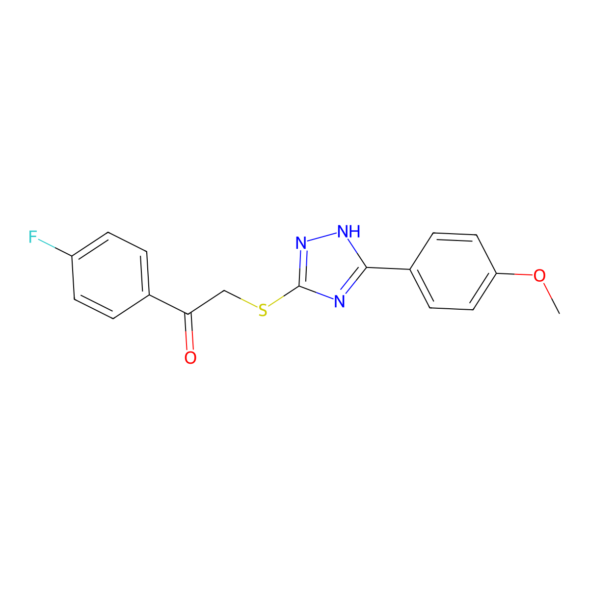 1-(4-fluorophenyl)-2-{[5-(4-methoxyphenyl)-4H-1,2,4-triazol-3-yl]sulfanyl}ethanone molecular structure, CAS 327093-34-5