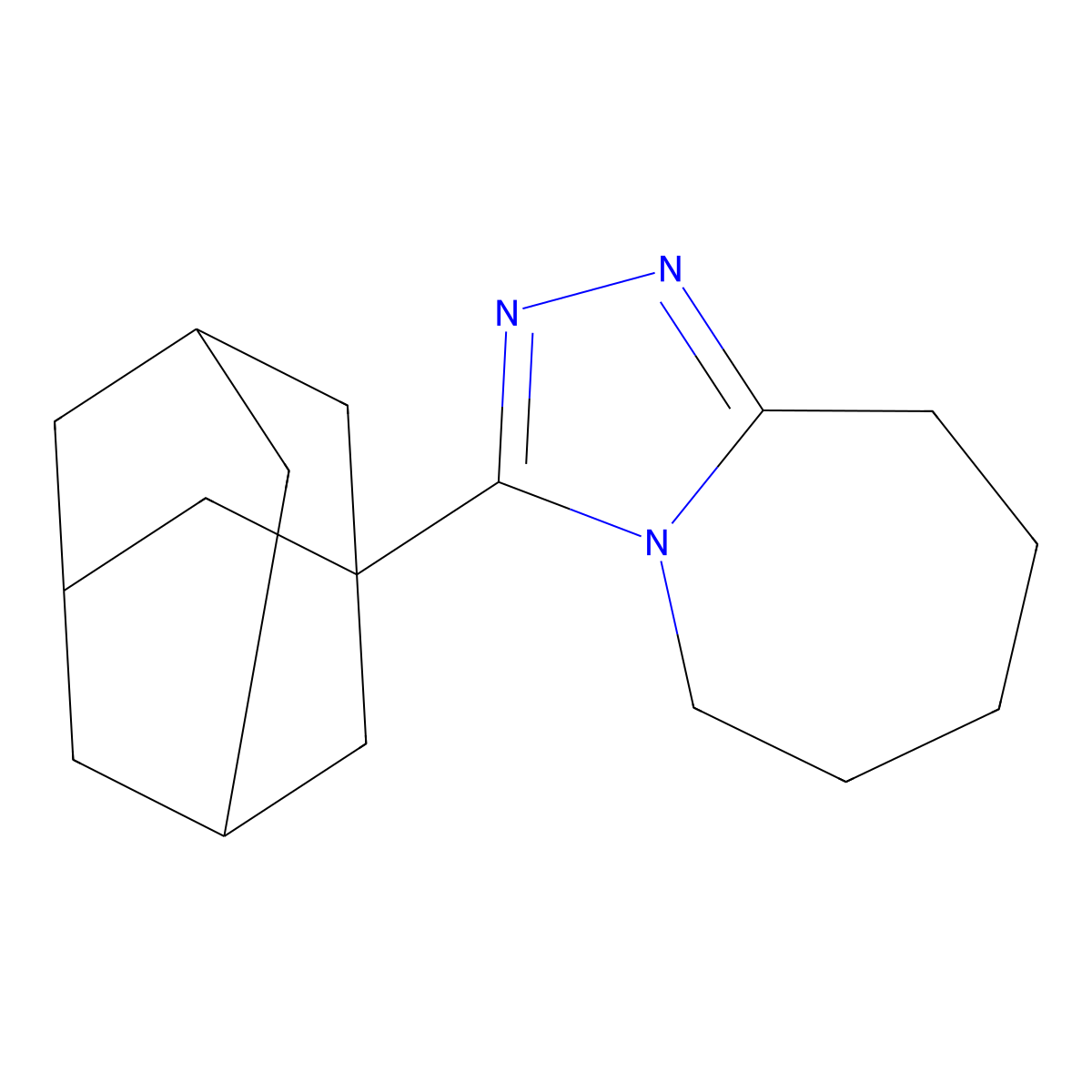 3-(1-adamantyl)-6,7,8,9-tetrahydro-5H-(1,2,4)triazolo(4,3-a)azepine molecular structure, CAS 327093-42-5