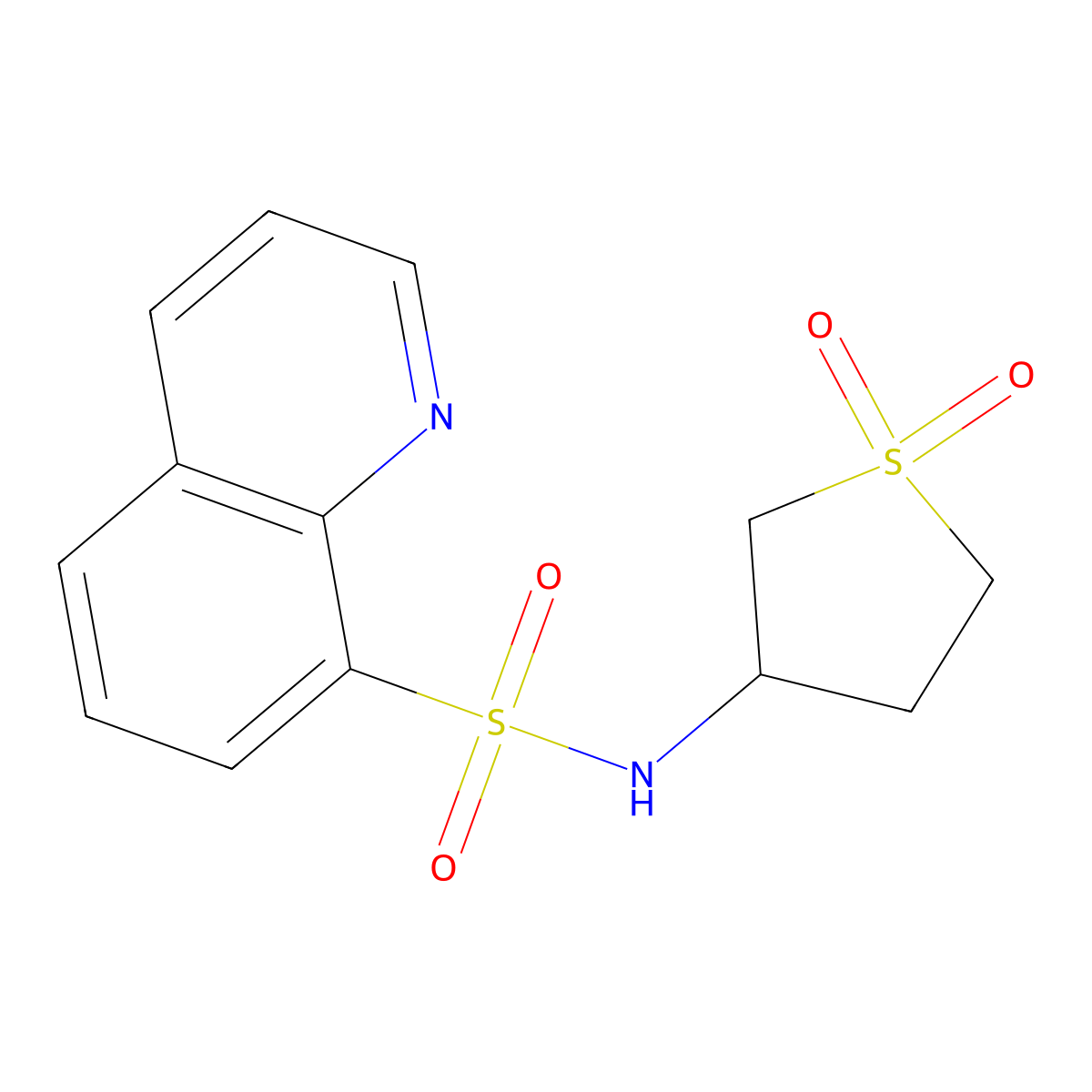 N-(1,1-dioxothiolan-3-yl)quinoline-8-sulfonamide molecular structure, CAS 327093-44-7