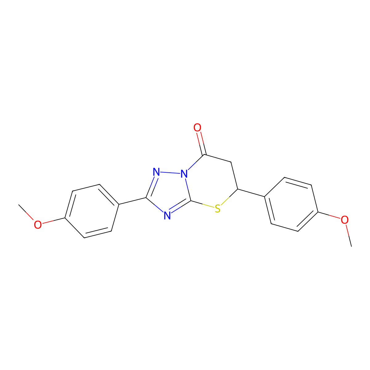 2,5-bis(4-methoxyphenyl)-5,6-dihydro-7H-[1,2,4]triazolo[5,1-b][1,3]thiazin-7-one molecular structure, CAS 327093-47-0