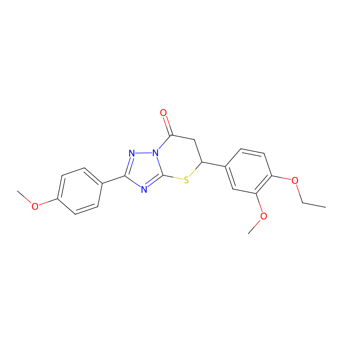 5-(4-ethoxy-3-methoxyphenyl)-2-(4-methoxyphenyl)-5,6-dihydro-7H-[1,2,4]triazolo[5,1-b][1,3]thiazin-7-one molecular structure, CAS 327093-59-4