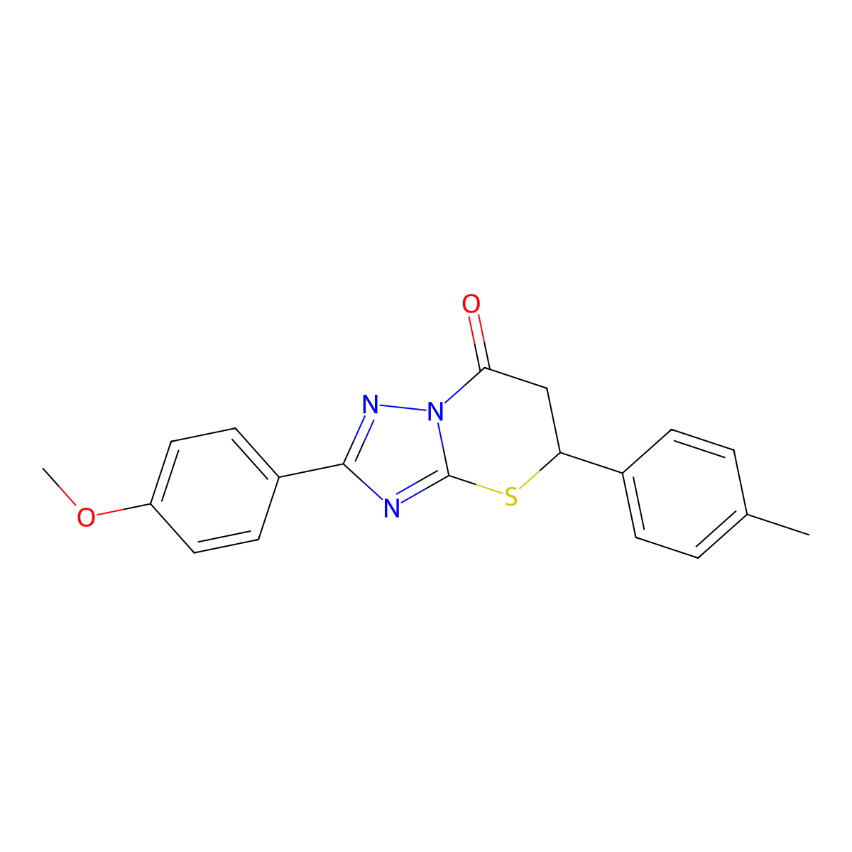 2-(4-methoxyphenyl)-5-(4-methylphenyl)-5,6-dihydro-7H-[1,2,4]triazolo[5,1-b][1,3]thiazin-7-one molecular structure, CAS 327093-60-7