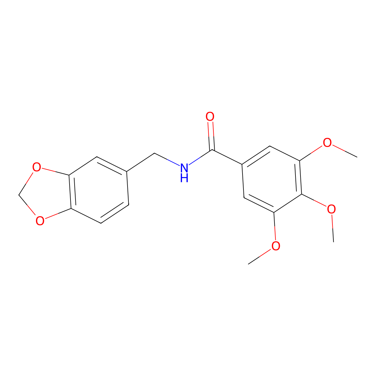 N-(1,3-benzodioxol-5-ylmethyl)-3,4,5-trimethoxybenzamide molecular structure, CAS 327093-91-4