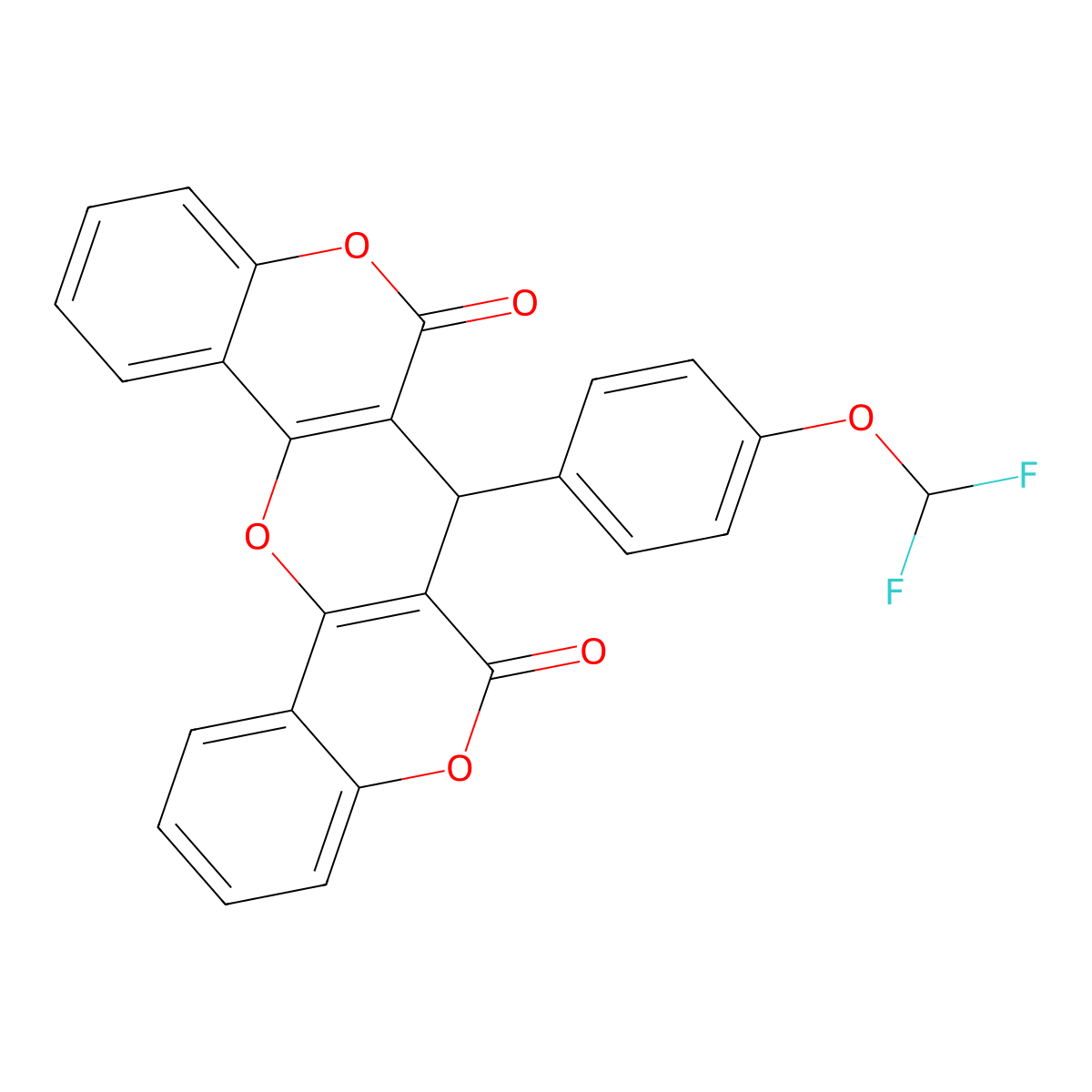 13-[4-(Difluoromethoxy)phenyl]-2,10,16-trioxapentacyclo[12.8.0.0^{3,12}.0^{4,9}.0^{17,22}]docosa-1(14),3(12),4(9),5,7,17(22),18,20-octaene-11,15-dione molecular structure, CAS 327094-04-2