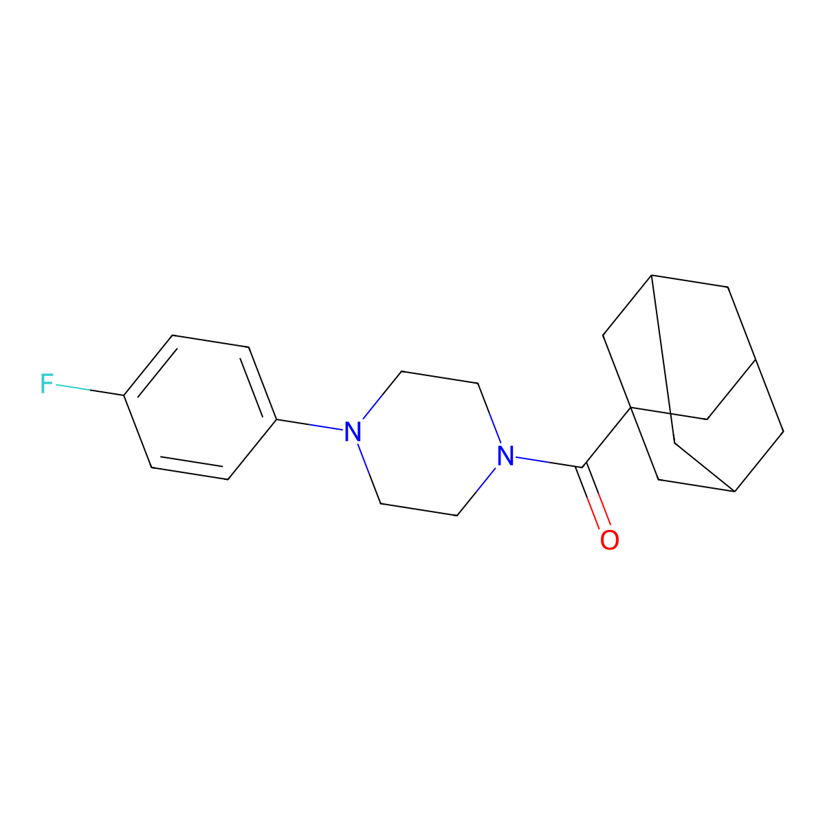 Adamantanyl 4-(4-fluorophenyl)piperazinyl ketone molecular structure, CAS 327094-11-1