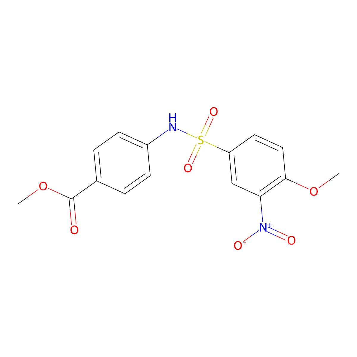 Methyl 4-[(4-methoxy-3-nitrophenyl)sulfonylamino]benzoate molecular structure, CAS 327094-17-7
