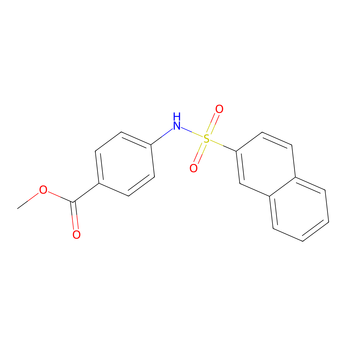 Methyl 4-[(2-naphthylsulfonyl)amino]benzoate molecular structure, CAS 327094-25-7