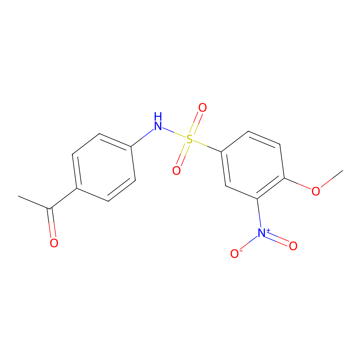 N-(4-acetylphenyl)-4-methoxy-3-nitrobenzenesulfonamide molecular structure, CAS 327094-41-7