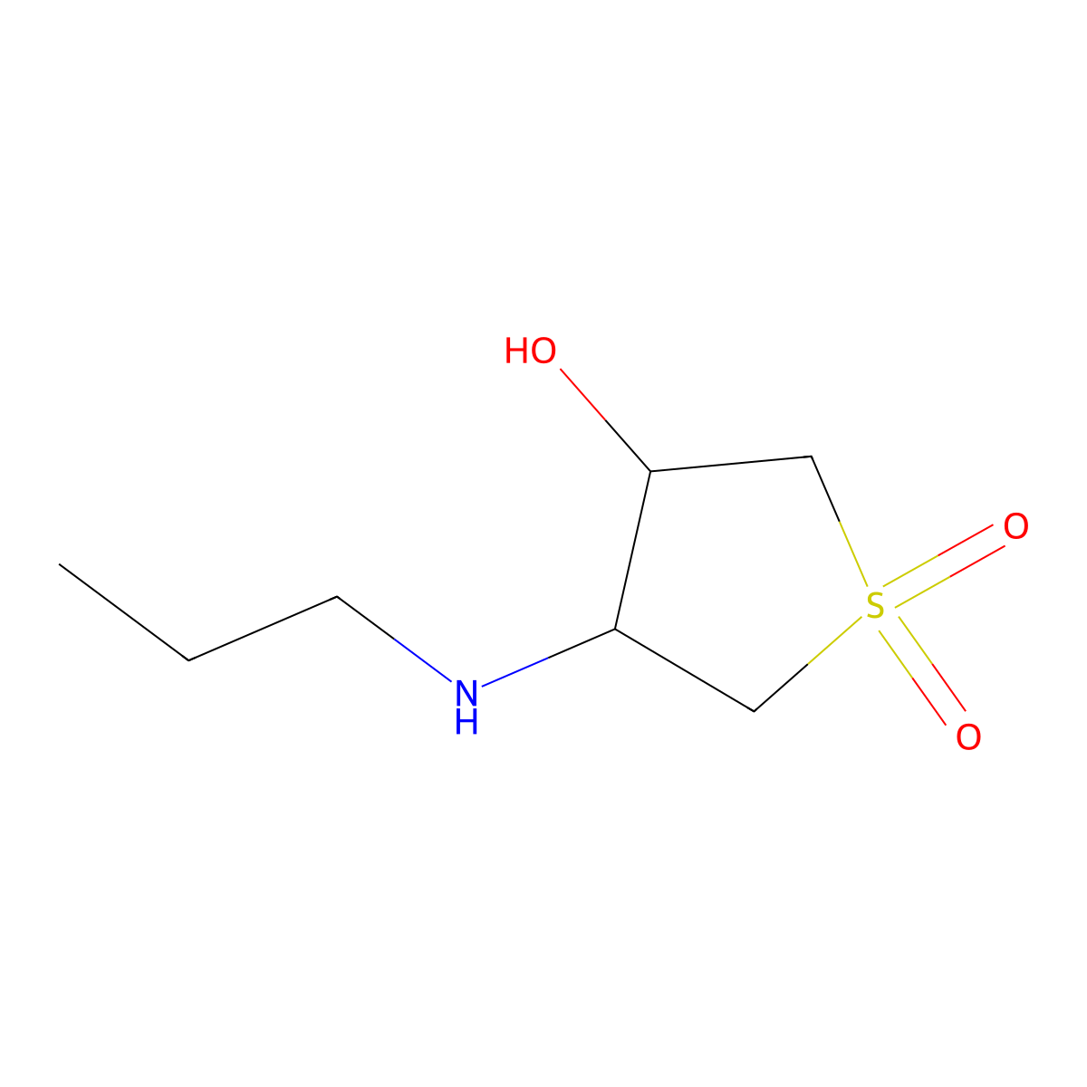 3-Hydroxy-4-(propylamino)thiolane-1,1-dione molecular structure, CAS 327095-50-1