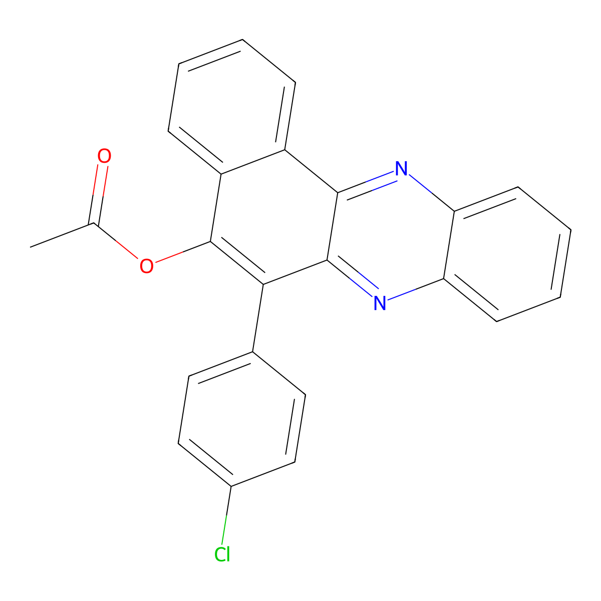 6-(4-Chlorophenyl)benzo[a]phenazin-5-yl acetate molecular structure, CAS 327097-26-7