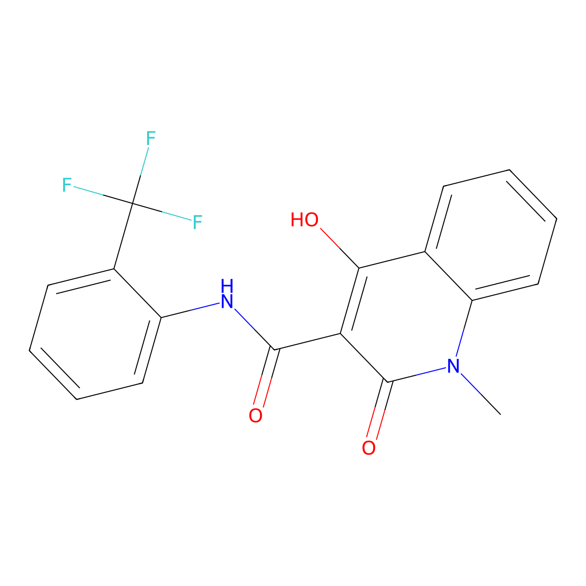 4-hydroxy-1-methyl-2-oxo-N-[2-(trifluoromethyl)phenyl]quinoline-3-carboxamide molecular structure, CAS 327098-22-6
