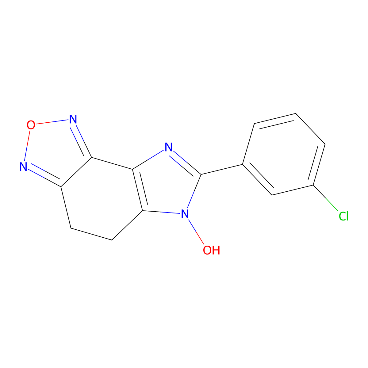 7-(3-chlorophenyl)-4,5-dihydro-6H-imidazo[4,5-e][2,1,3]benzoxadiazol-6-ol molecular structure, CAS 327098-64-6