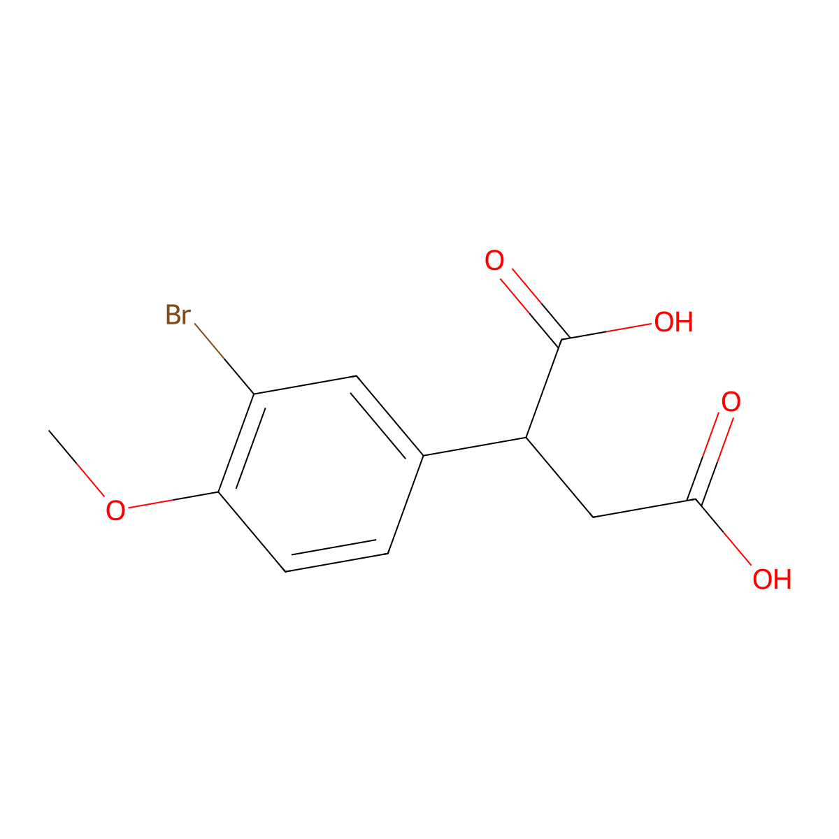 2-(3-Bromo-4-methoxyphenyl)succinic acid molecular structure, CAS 327098-82-8