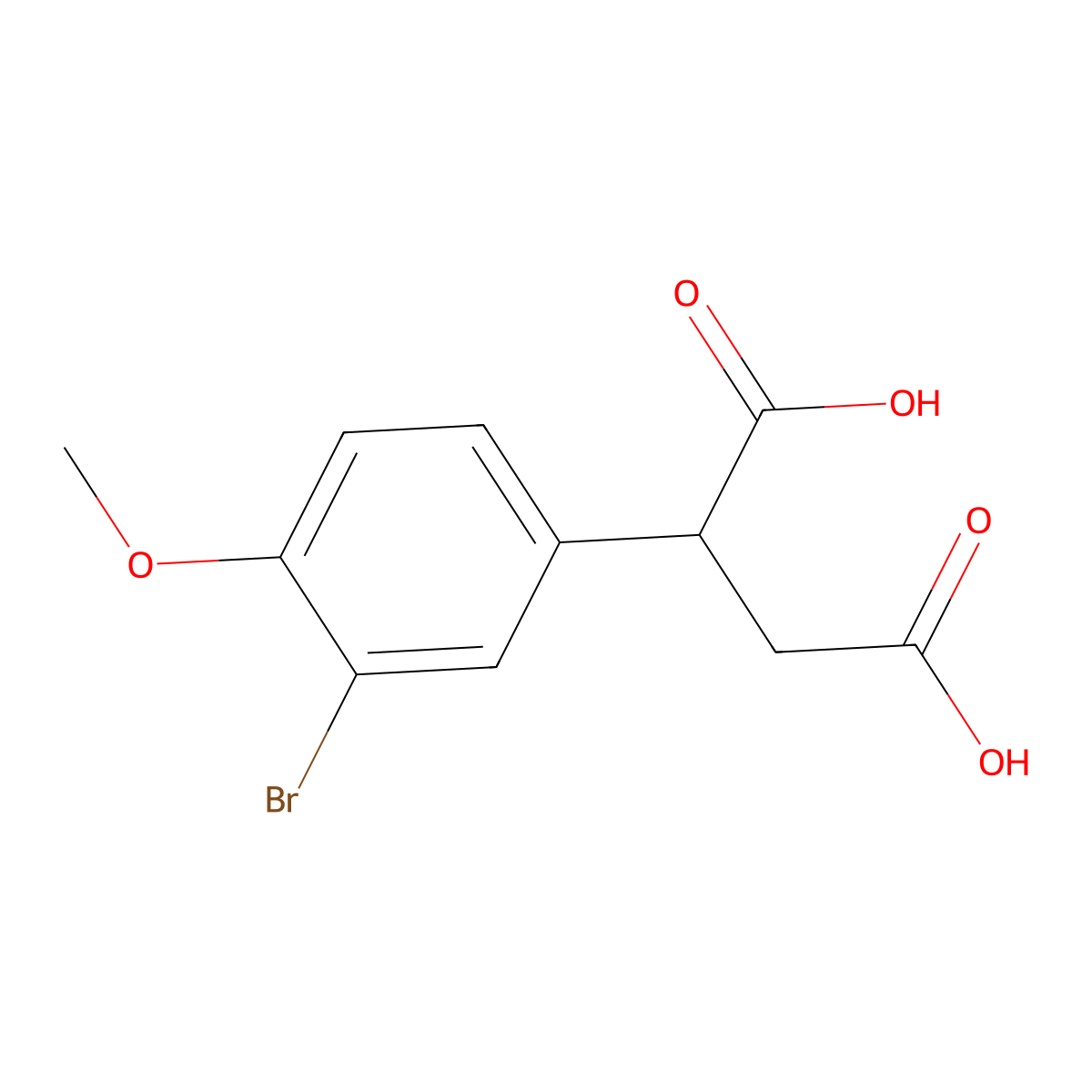 2-(3-Bromo-4-methoxyphenyl)succinic acid molecular structure, CAS 327098-82-8