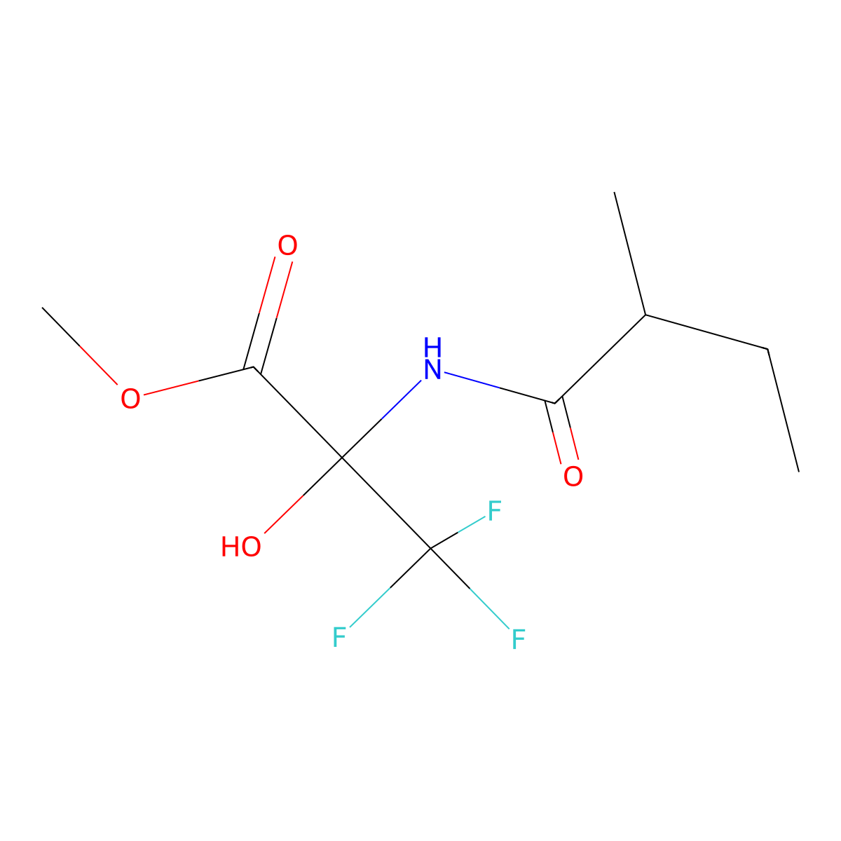 methyl 3,3,3-trifluoro-2-hydroxy-N-(2-methylbutanoyl)alaninate molecular structure, CAS 327098-84-0