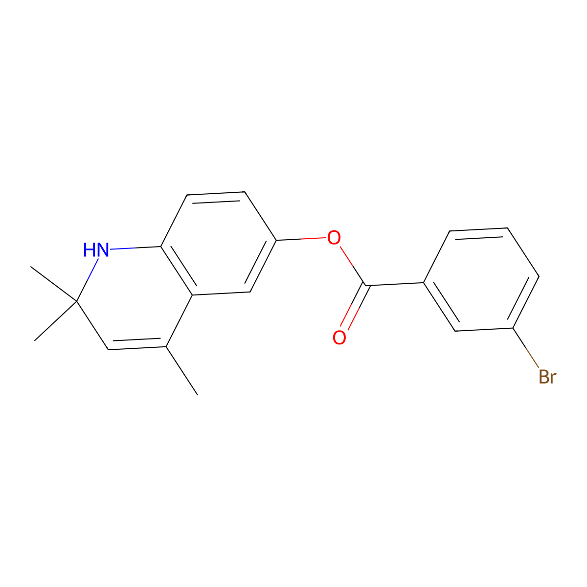 (2,2,4-trimethyl-1H-quinolin-6-yl) 3-bromobenzoate molecular structure, CAS 327099-48-9