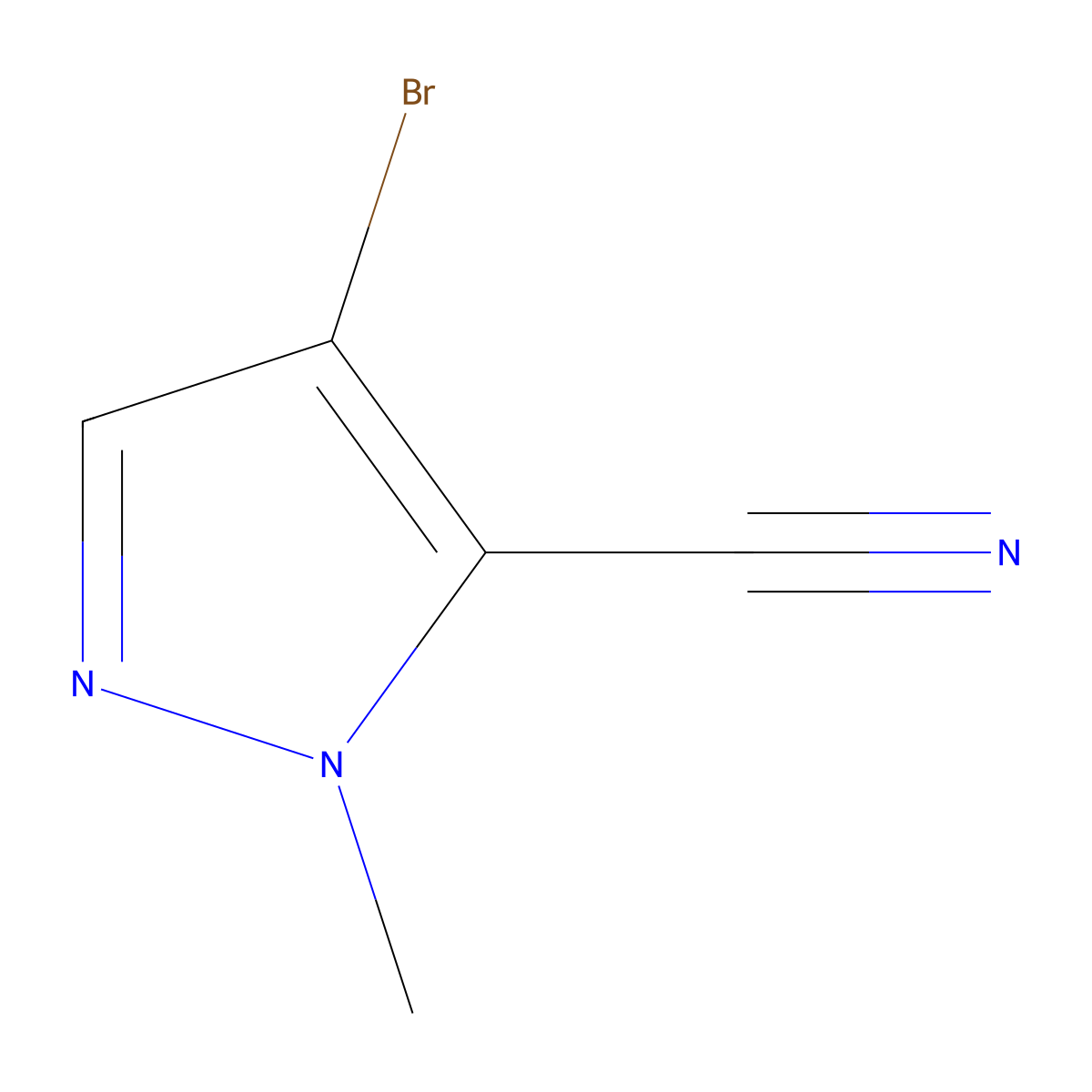 4-bromo-1-methyl-1H-pyrazole-5-carbonitrile molecular structure, CAS 327099-80-9