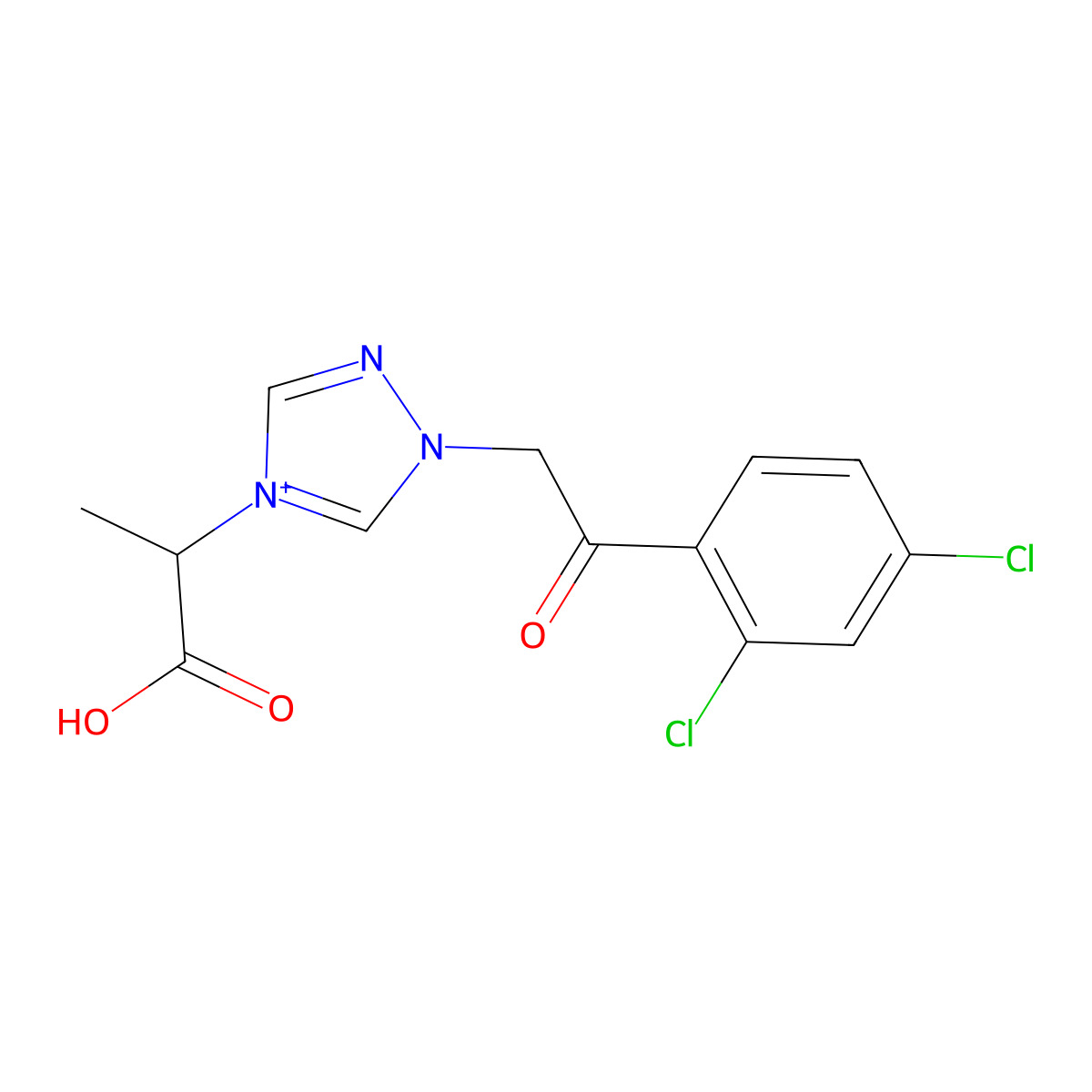 4-(1-carboxyethyl)-1-[2-(2,4-dichlorophenyl)-2-oxoethyl]-1H-1,2,4-triazol-4-ium molecular structure, CAS 327099-81-0
