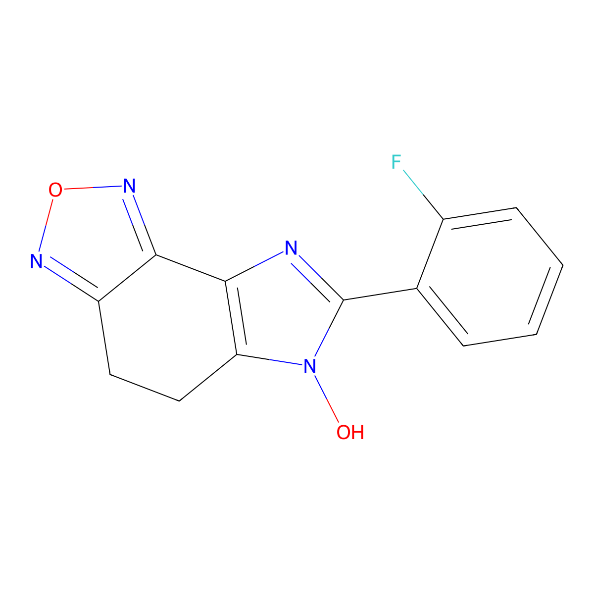 7-(2-Fluorophenyl)-6-hydroxy-4,5-dihydroimidazo[4,5-e][2,1,3]benzoxadiazole molecular structure, CAS 327100-35-6