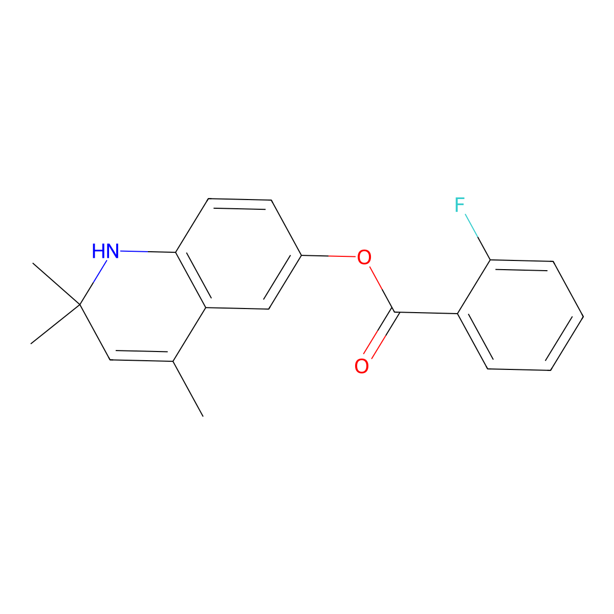 2,2,4-Trimethyl-1,2-dihydroquinolin-6-yl 2-fluorobenzoate molecular structure, CAS 327100-37-8