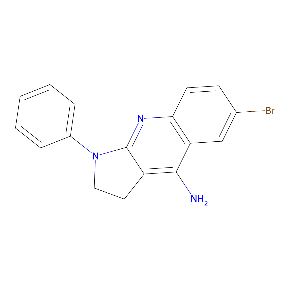 6-bromo-1-phenyl-2,3-dihydro-1H-pyrrolo[2,3-b]quinolin-4-amine molecular structure, CAS 327100-87-8