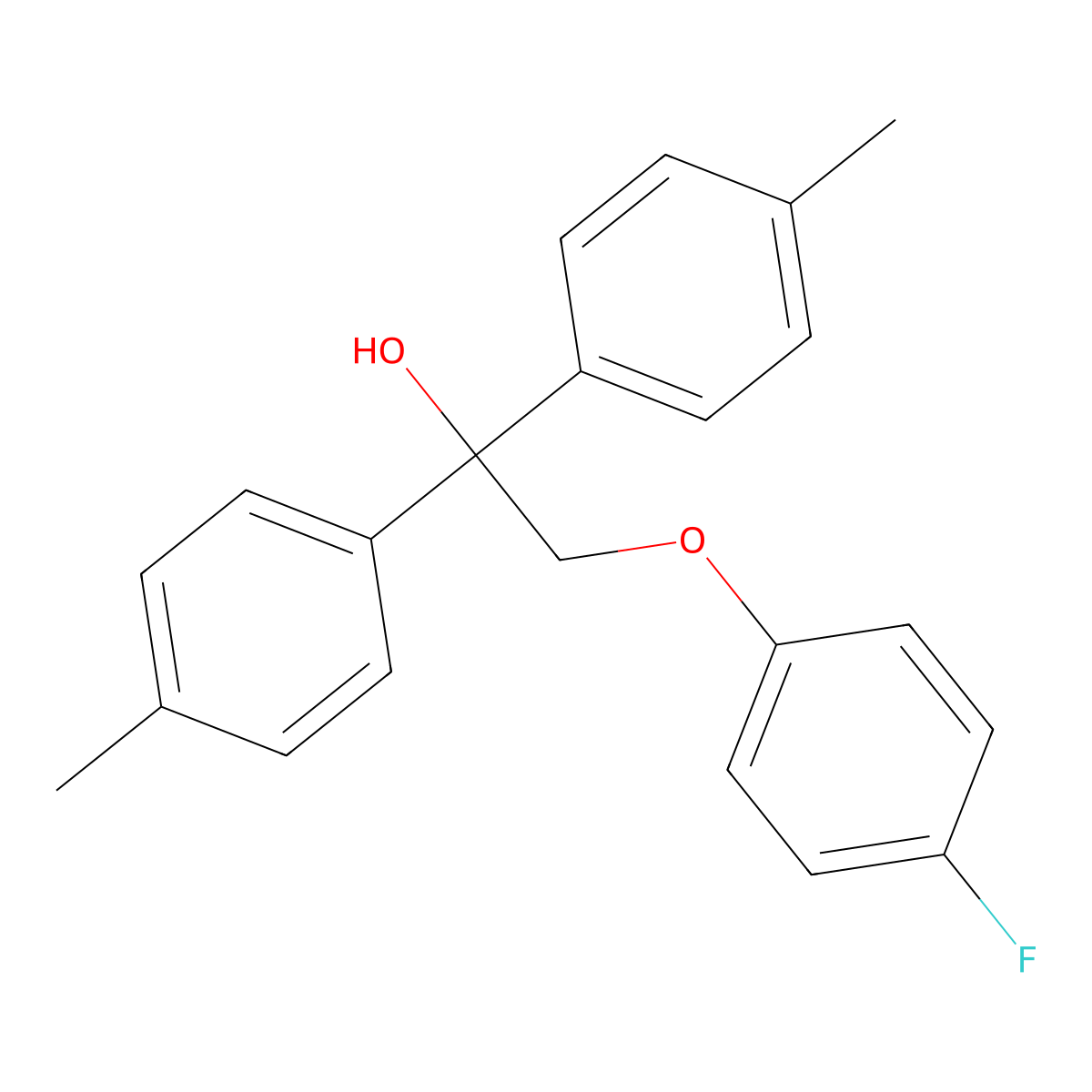 2-(4-Fluorophenoxy)-1,1-bis(4-methylphenyl)ethanol molecular structure, CAS 327101-10-0