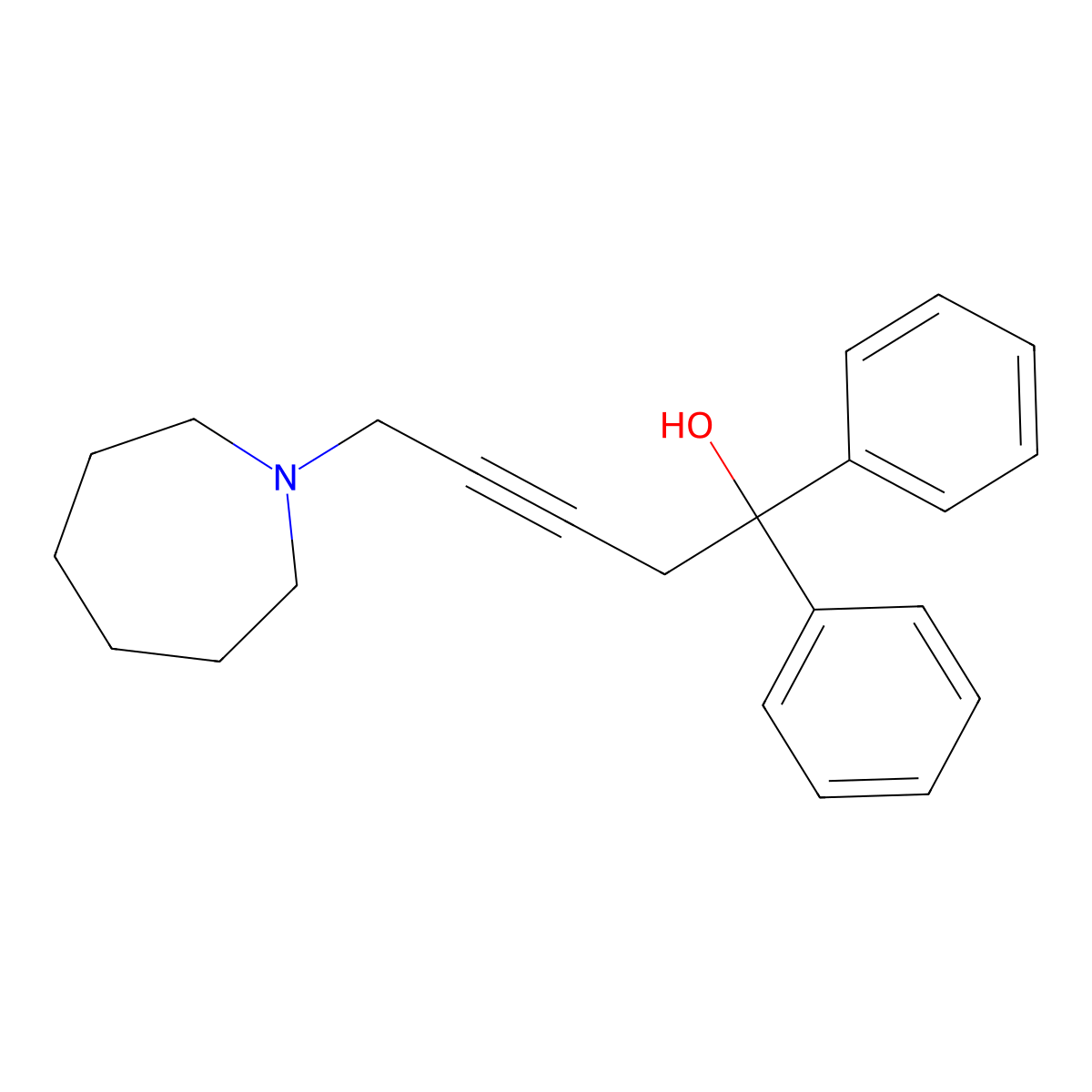 5-(Azepan-1-yl)-1,1-diphenylpent-3-yn-1-ol molecular structure, CAS 327101-21-3