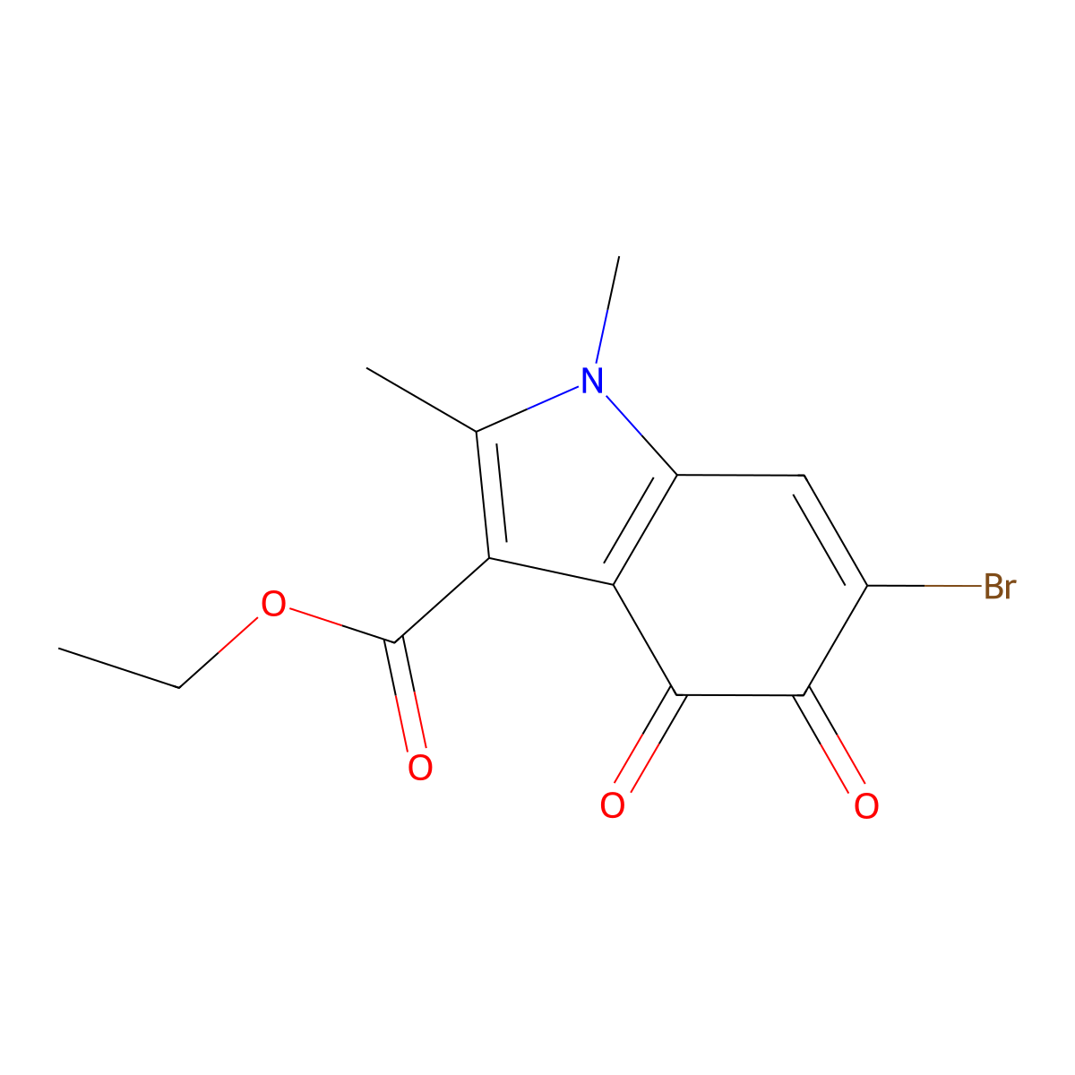 ethyl 6-bromo-1,2-dimethyl-4,5-dioxo-4,5-dihydro-1H-indole-3-carboxylate molecular structure, CAS 327101-27-9