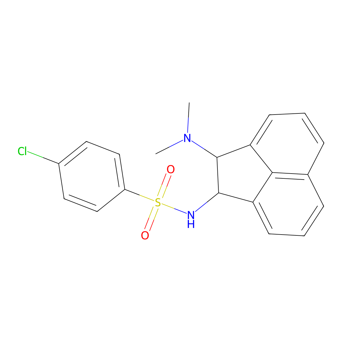 4-chloro-N-[2-(dimethylamino)-1,2-dihydroacenaphthylen-1-yl]benzenesulfonamide molecular structure, CAS 327102-14-7