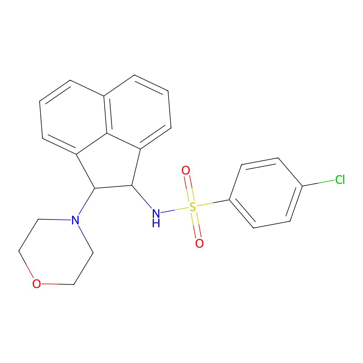 4-chloro-N-(2-morpholin-4-yl-1,2-dihydroacenaphthylen-1-yl)benzenesulfonamide molecular structure, CAS 327102-21-6