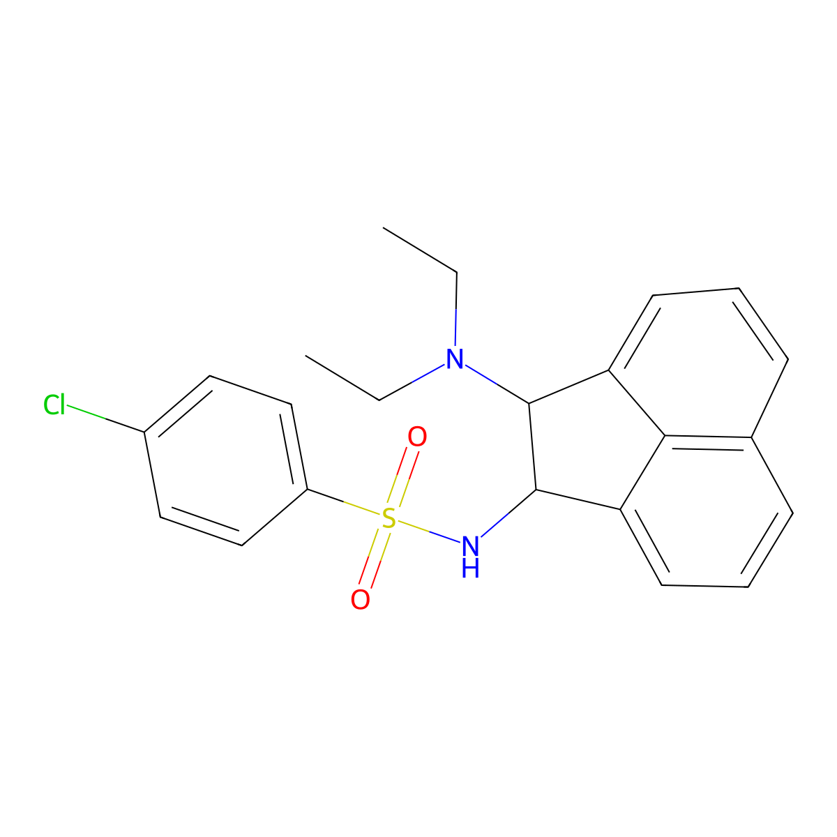 4-chloro-N-[2-(diethylamino)-1,2-dihydroacenaphthylen-1-yl]benzenesulfonamide molecular structure, CAS 327102-22-7