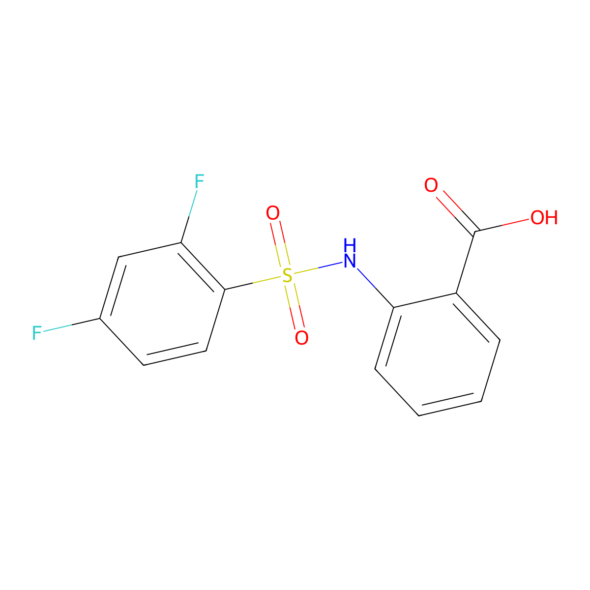 2-(2,4-Difluorobenzenesulfonamido)benzoic acid molecular structure, CAS 327103-13-9