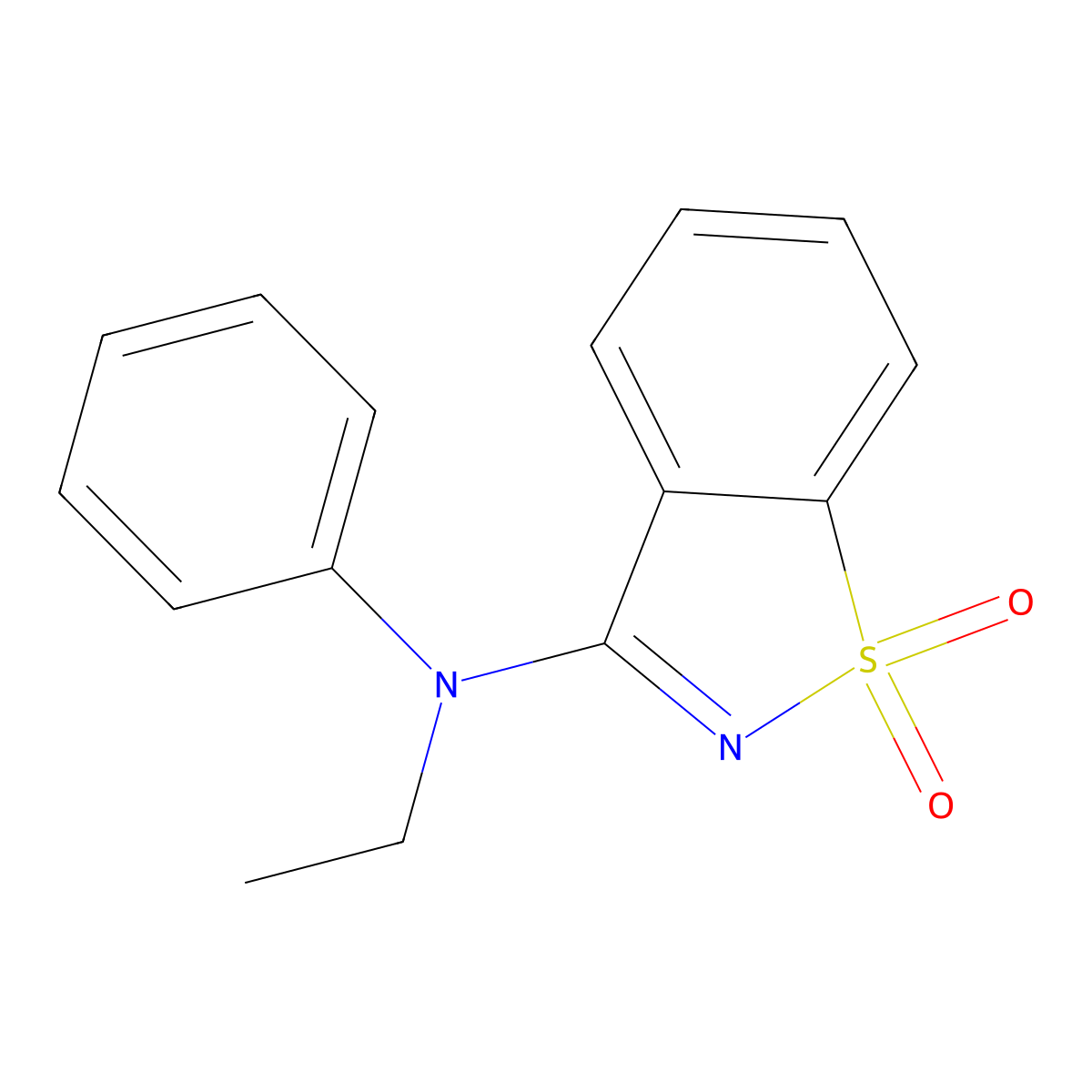 N-ethyl-1,1-dioxo-N-phenyl-1,2-benzothiazol-3-amine molecular structure, CAS 327103-31-1