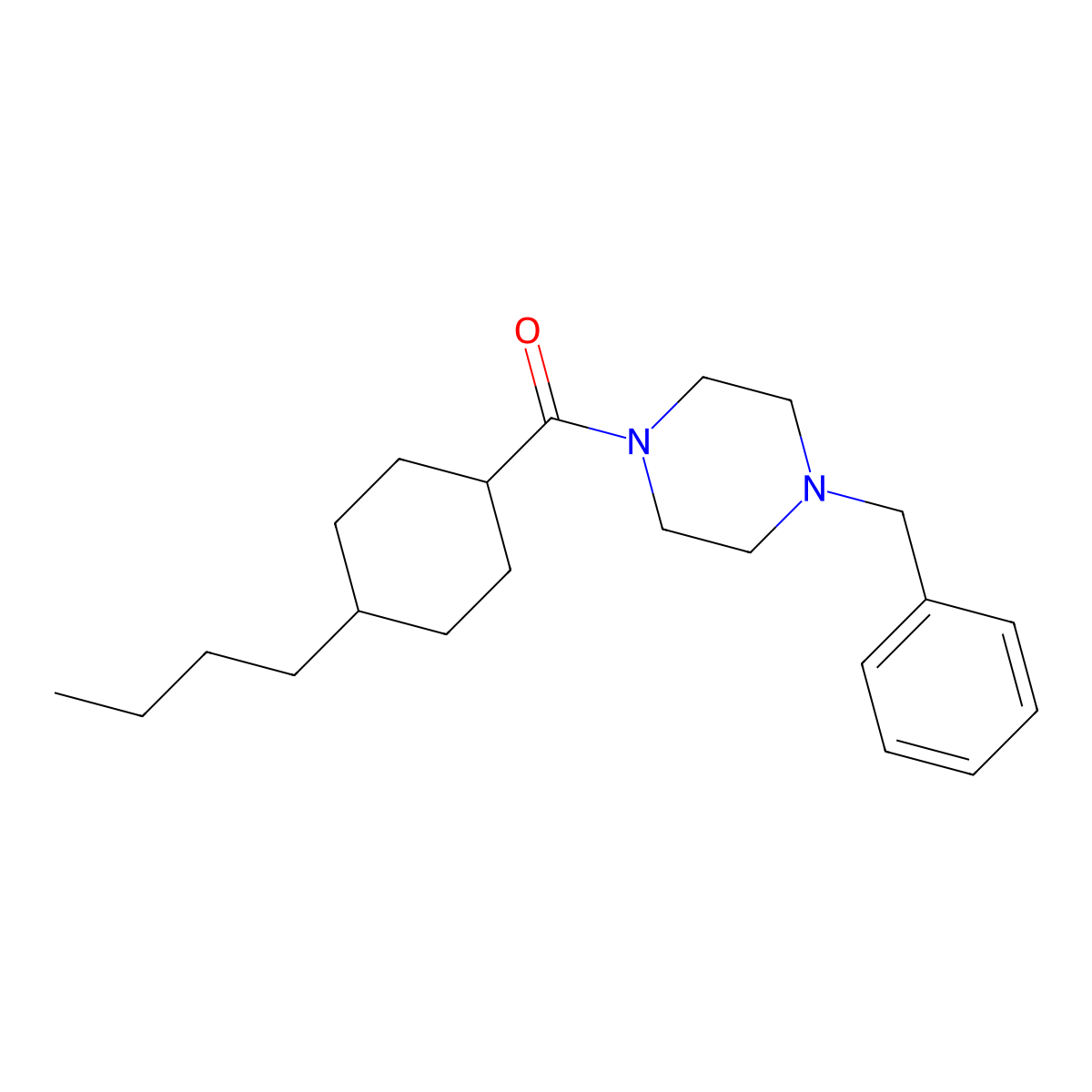 (4-Benzylpiperazin-1-yl)-(4-butylcyclohexyl)methanone molecular structure, CAS 327103-34-4