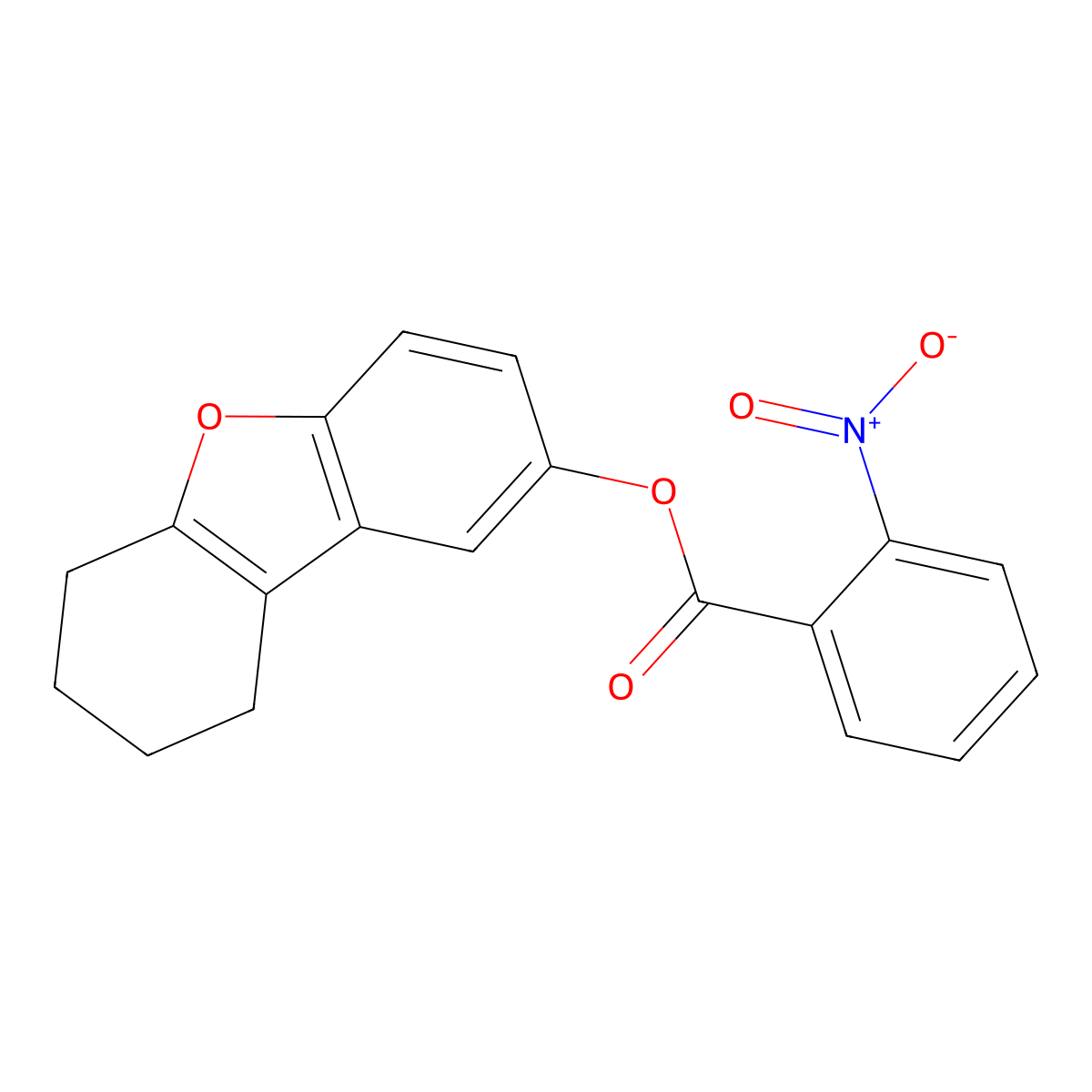 6,7,8,9-Tetrahydrodibenzofuran-2-yl 2-nitrobenzoate molecular structure, CAS 327103-42-4