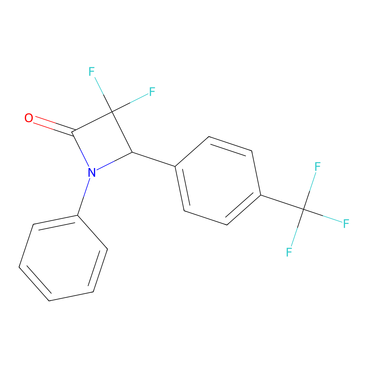 3,3-Difluoro-1-phenyl-4-[4-(trifluoromethyl)phenyl]azetidin-2-one molecular structure, CAS 327104-08-5